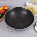 13.4-Inch Stainless Steel Double-Handled Soup Pot and Frying Pan with Lid