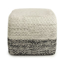 Macie - Square Woven Outdoor / Indoor Pouf - Gray / White by Unique Piece Furniture