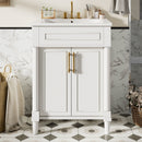 Bathroom Vanity With Integrated Sink, 2 Door Cabinet, Single Sink For Small To Medium Bathrooms