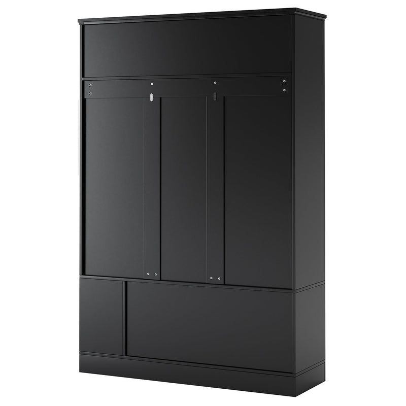 5-in-1 Entryway Bench with Coat Rack, Cushion and 3 Sturdy Hooks, 47.2" Wide Hall Tree with Shoe Storage Bench for Hallway, Entryway, Living Room