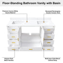 60" Solid Wood Bathroom Vanity with 2 Sinks