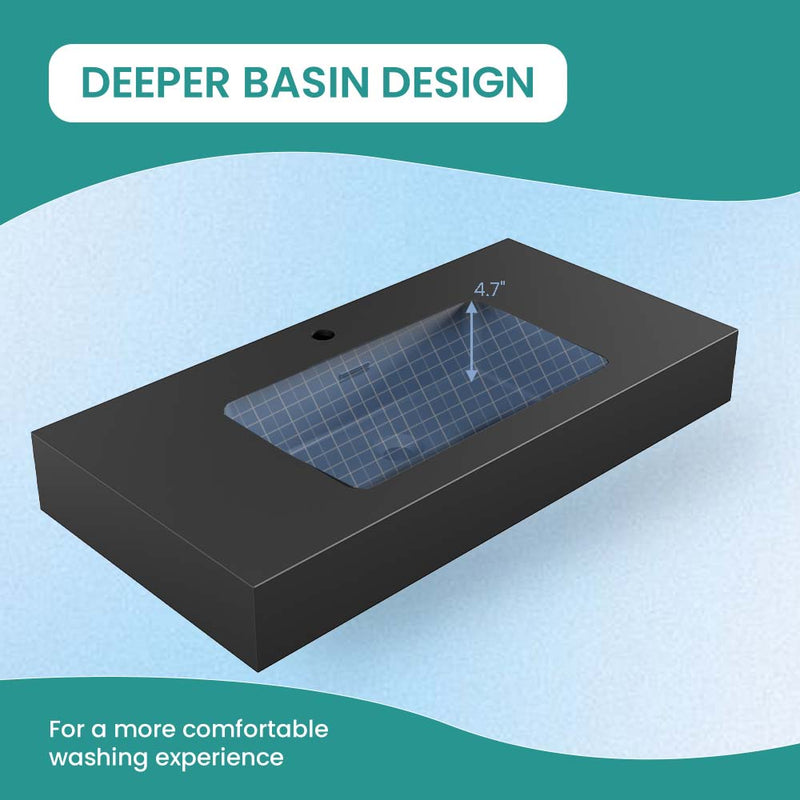 BB02-36-109 Integrated Engineered Solid Surface Basin Matte, photo 3 of 10