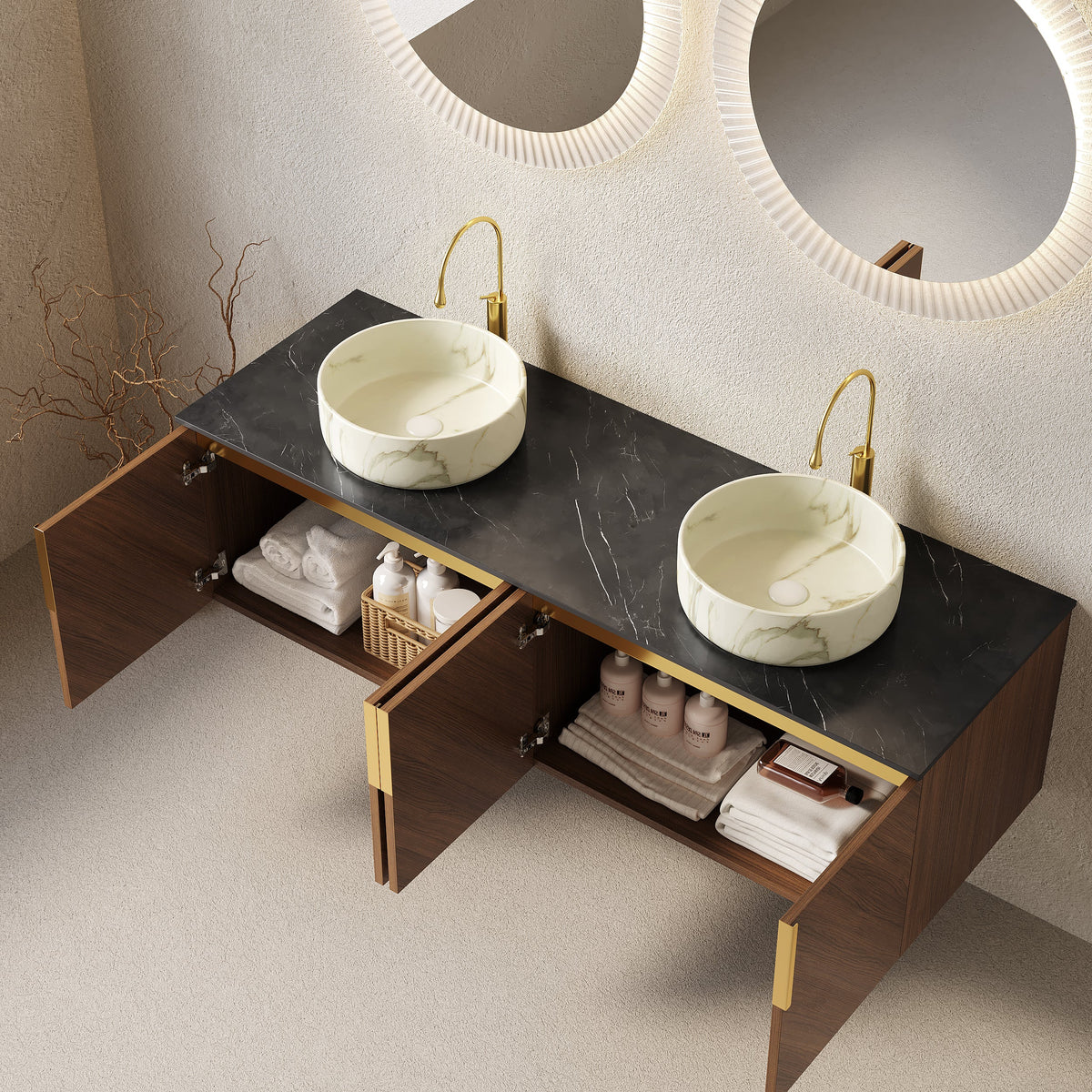 Arai 60" Bathroom Vanity & Sinks, photo 10 of 10