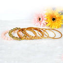 7-Piece Retro Gold Rhinestone Bangle Set
