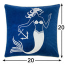 Liz Mermaid Pillow Cover With Matching Back And Hidden Zipper - Indigo by HouseOfZazla