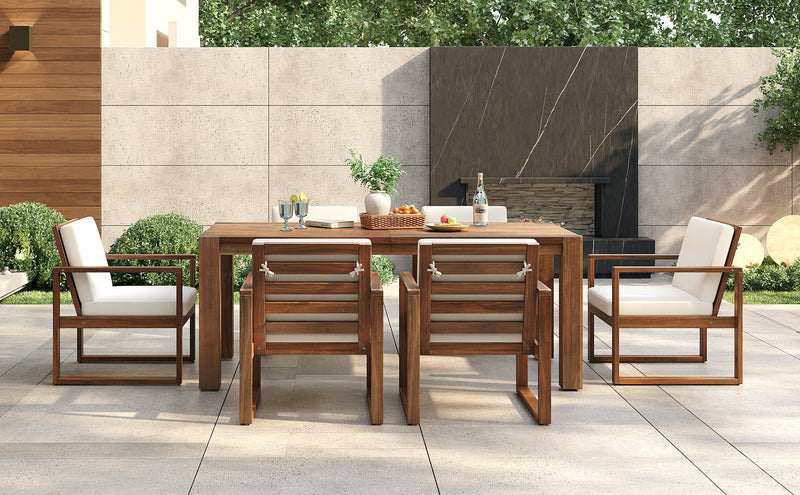 TREXM Patio Table and Chairs Set for 6 with Umbrella Hole, photo 7 of 10