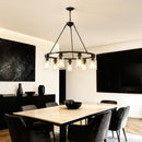 9-Light Black Wagon Wheel Chandelier