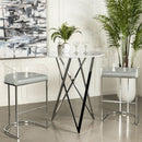Halverson - Round Top Bar Table - White / Silver by HouseOfZazla