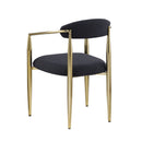 Dining Chairs (Set of 2), Mid-Century Modern Dining Chairs, Kitchen Dining Room Chairs, Round Boucle Backrest Sherpa Dining Chair With Metal Legs by HouseOfZazla