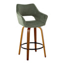 Mustang - Contemporary Fixed Height Counter Stool With Swivel With Round Footrest (Set of 2) by HouseOfZazla