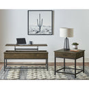 Walton - 2 Piece Coffee And End Table Set With Lift Top Design - Brown Oak by HouseOfZazla