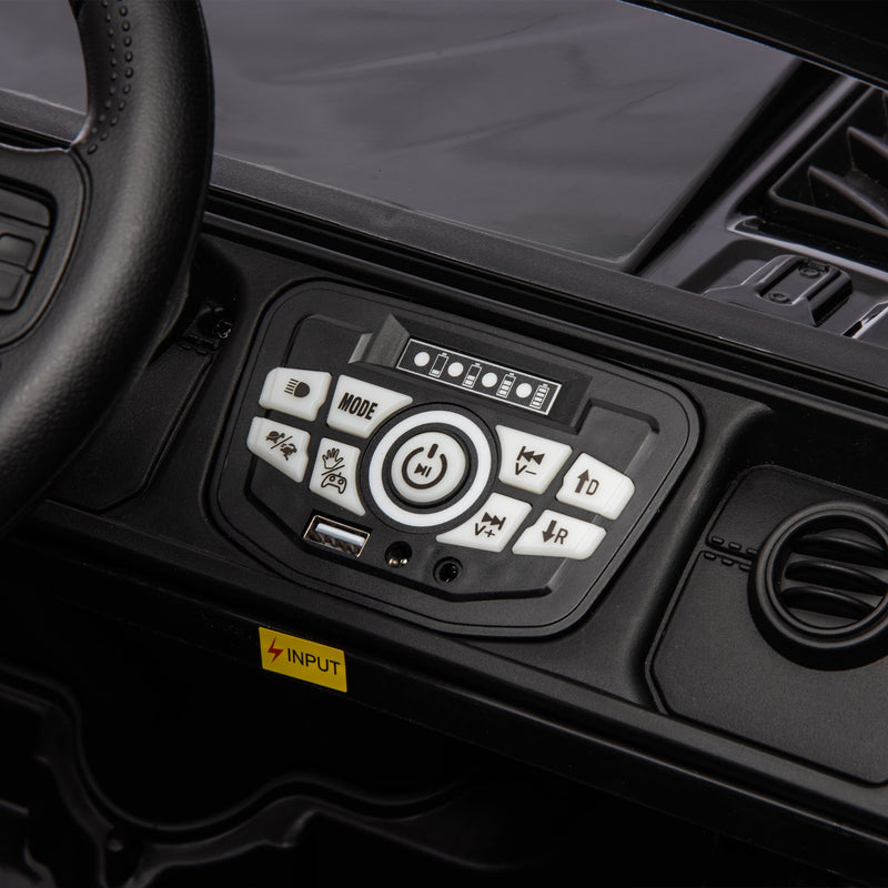 24V Ride On Large PickUp Truck car for Kids,ride On 4WD Toys with Remote Control,Parents Can Assist in Driving,Bluetooth music version,Pickup truck design with spacious storage in the rear.