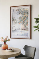 31.5x47.2' Hand-Painted Courtyard Scene Canvas Wall Art with Textured Pine Wood Frame by HouseOfZazla