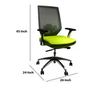 Adjustable Mesh Back Ergonomic Office Swivel Chair with Padded Seat and Casters, Green and Gray