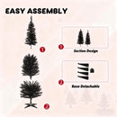 Slim Xmas Tree with Realistic Branch Tips and Plastic Stand