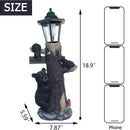 Black Bear Statue Welcome Sign Garden Statue with Solar Light by HouseOfZazla