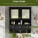 Modern Bathroom Mirror Cabinet With Drawers, Organizer Hooks, And High-Definition Mirrors