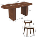 Oval Dining Table Set For 6 With 4 Chairs - Walnut by HouseOfZazla