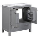 Bathroom Vanity With Single Sink, Combo Cabinet Undermount Sink, Bathroom Storage Cabinet With Two Doors And A Drawer, Soft Closing, Multifunctional Storage, Solid Wood Frame by HouseOfZazla