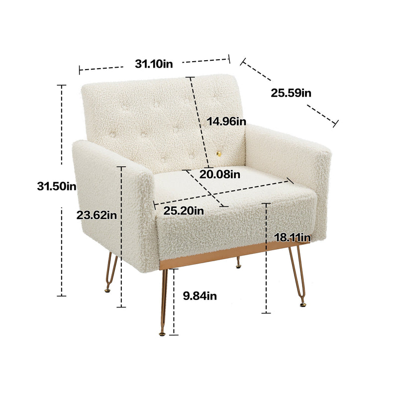 Accent Chair, leisure single sofa with Rose Golden feet