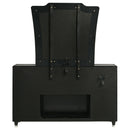 Lorient 8-drawer LED Flame Box Dresser and Mirror Black