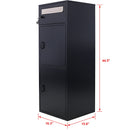 Large Steel Freestanding Floor Parcel Package Drop With Locking Letterbox Drop Mail Box With Multi Compartments - Black by HouseOfZazla