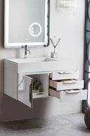 James Martin Columbia 36" Floating Single Bathroom Vanity, Glossy White