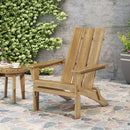 Outdoor Foldable Adirondack Chair With Slat Back - Natural by HouseOfZazla