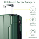 Lightweight Durable ABS Hardshell Luggage - 24-Inch (Green)
