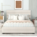 Queen Platform Bed With Twin Trundle And 2 Storage Drawers - Beige by HouseOfZazla