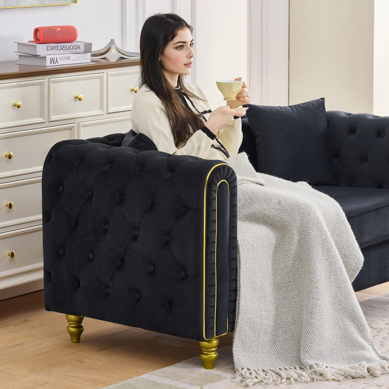 Modern Velvet Loveseat Sofa, photo 8 of 10