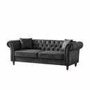 Chesterfield 3 And 3 Seater Sofa Set High Tech Fabric Roll Armrest Upholstered Couch by HouseOfZazla