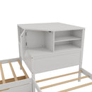 L-Shaped Bed Frame With Trundle, Built In Desk & LED Lighting by HouseOfZazla