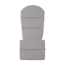 Outdoor Adirondack Chair Cushion With Water Resistant Fabric And Ties - Gray