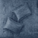 7 Piece Printed Seersucker Comforter Set Navy Queen