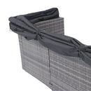 7-Piece Patio Furniture Set w/Retractable Canopy Wicker Rattan Sectional Sofa Set Patio Furniture with Washable Cushions for Lawn, Garden, Backyard, Poolside Grey wicker + Black Cushion