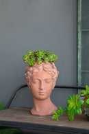 D7X11" Visage Head Bust Planter - Brown by Unique Piece Furniture