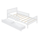 Platform Bed With Guardrails On Both Sides And 2 Storage Drawers by HouseOfZazla