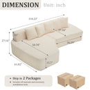 Compression Sectional Couch with Comfy Chaise