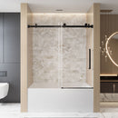 Frameless Single Sliding Shower Door, Square Tube Track by HouseOfZazla