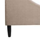 Aspen Vertical Tufted Modern Headboard Platform Bed Set, Queen, Mink Beige Performance Velvet