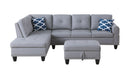 Irine - Sectional Sofa With Ottoman - Gray by HouseOfZazla