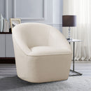 Anson - Swivel Chair With Soft Rounded Back - Off White by HouseOfZazla
