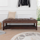 Bedroom End Of Bed Bench Tufted Upholstered End Of Bed Bench End Of Bed Entrance Shoe Bench With Nailhead Trim And Shelf Bedroom Upholstered Bench Living Room Shoe Rack Footstool by HouseOfZazla