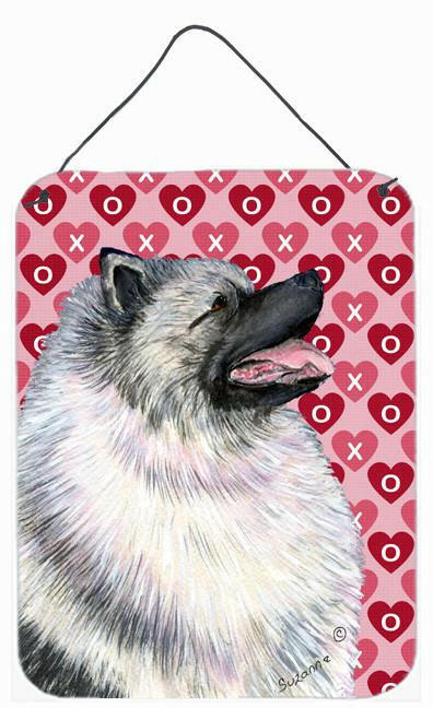 Keeshond Hearts Love and Valentine's Day Portrait Wall or Door Hanging Prints