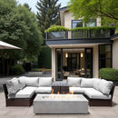 Outdoor Elegance Conversation Set With Fire Pit by Unique Piece Furniture