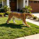 Realistic Leopard Garden Statue - 32" Lifelike Resin Cheetah Sculpture