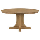 Hartville 7-piece Round Dining Table Set Natural Light Brown
