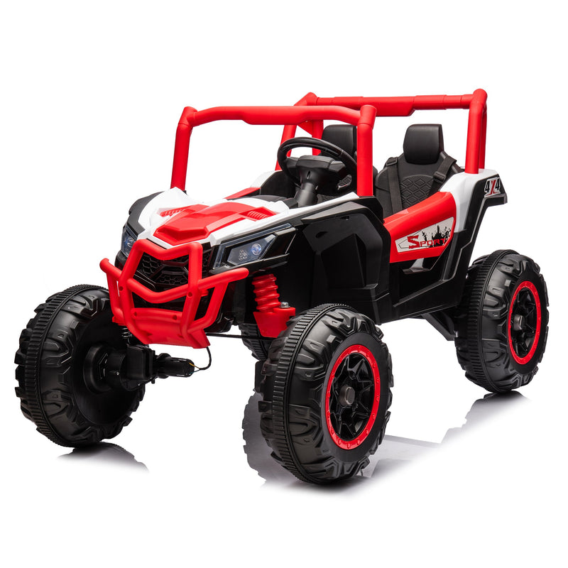 24V Ride On XXL UTV car for kid,2seater with two safety belts, Side by Side 4x4 Ride on Off-Road Truck with Parent Remote Control, Battery Powered Electric Car w/High Low Speed, two safety belts.