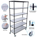 6 Tier 6000Lbs Capacity Nsf Metal Shelf Wire Shelving Unit, Heavy Duty Adjustable Storage Rack With Wheels & Shelf Liners For Commercial Grade Utility Steel Storage Rack by HouseOfZazla
